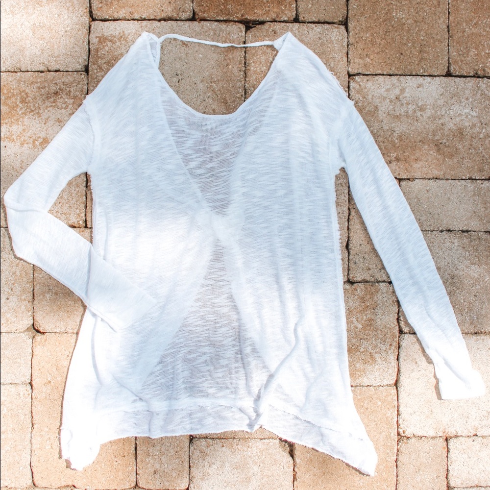White twist back top